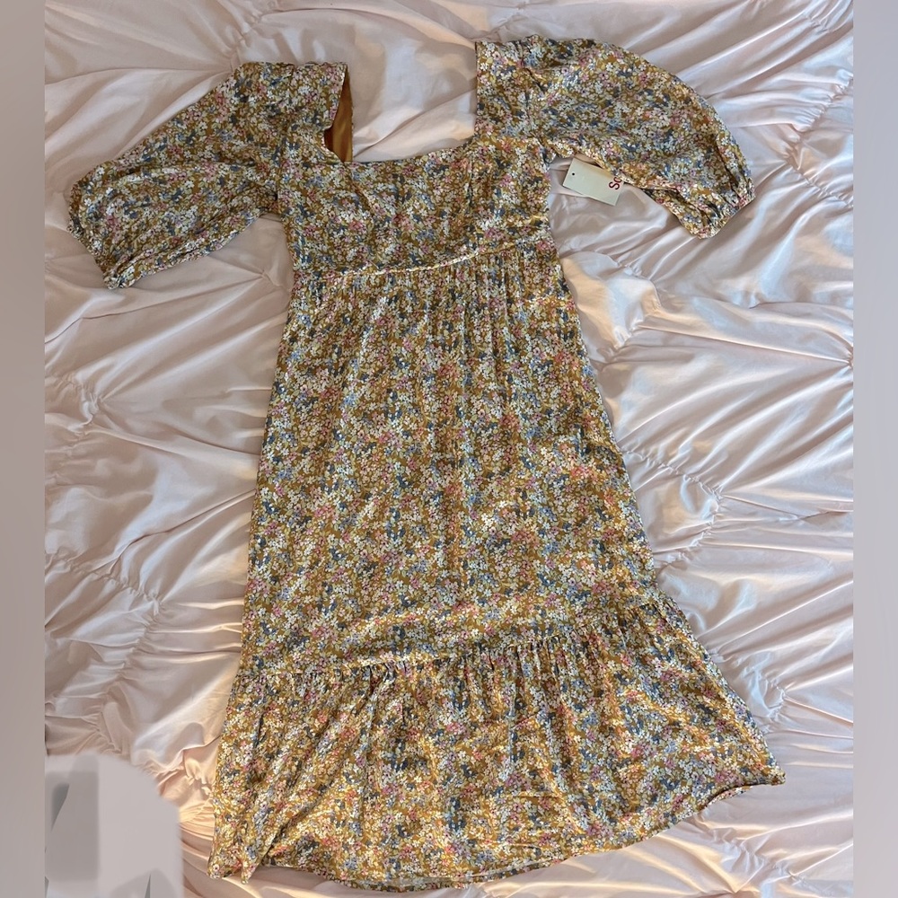 SO brand MIDI dress from Kohl’s, NWT, Cabin Fever, 734 Mustard Multi